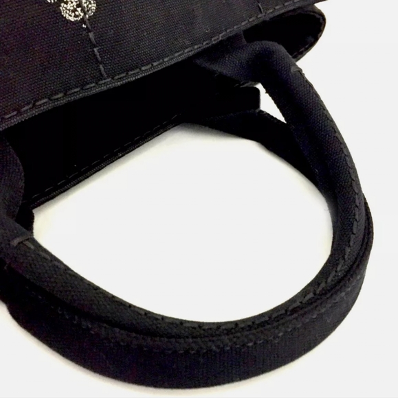 PRADA BLACK/BROWN CANAPA HAND TOTE BAG/2921 - Picture 4 of 13